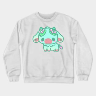 fluffy lilypad cow Crewneck Sweatshirt